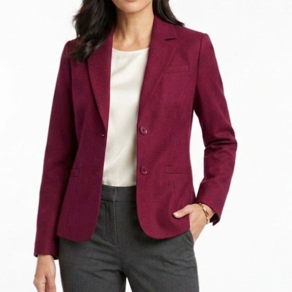 Chadwick's of Boston blazer jacket cherry maroon red 6 wool blend classic luxury